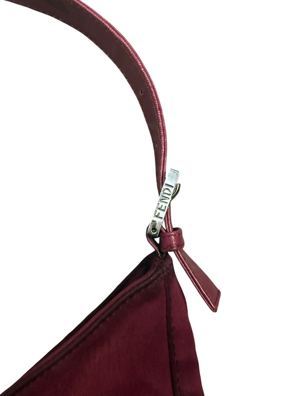 Vintage Fendi FF Neoprene Mamma Baguette Fuchsia Pink Leather Trim Shoulder Bag - Picture 5 of 12
